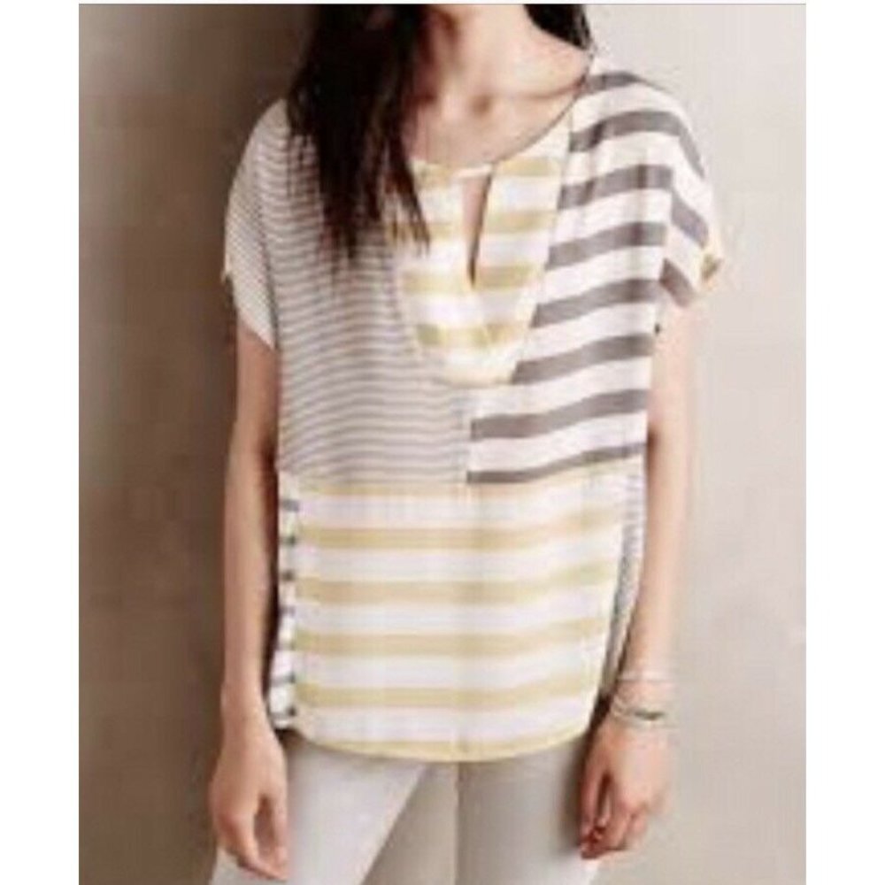 Anthropologie Madrigal Striped Top By One Septembe